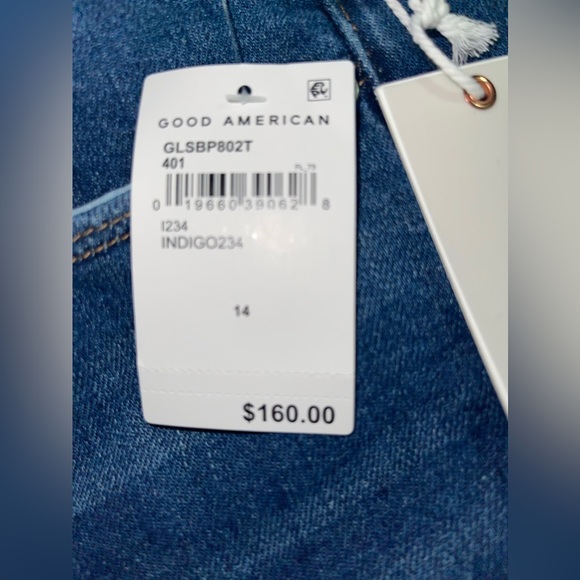 NWOT GOOD AMERICAN GOOD LEGS DISTRESSED HIGH RISE SKINNY JEANS IN INDIGO234 - Picture 5 of 6